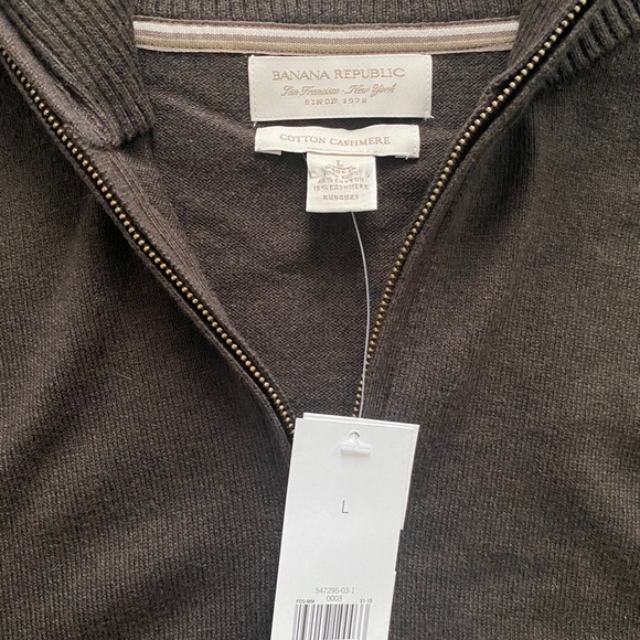 Banana Republic Brown 1/4 Zip Sweater NWT - Picture 4 of 6
